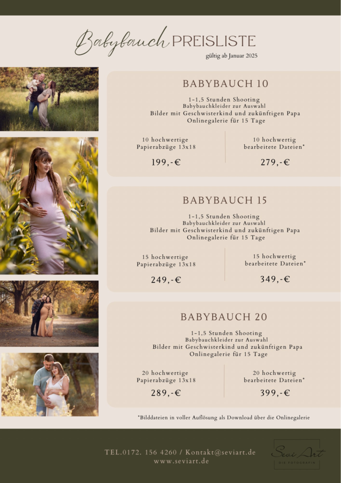 Wunderschöne Babybauchfotos